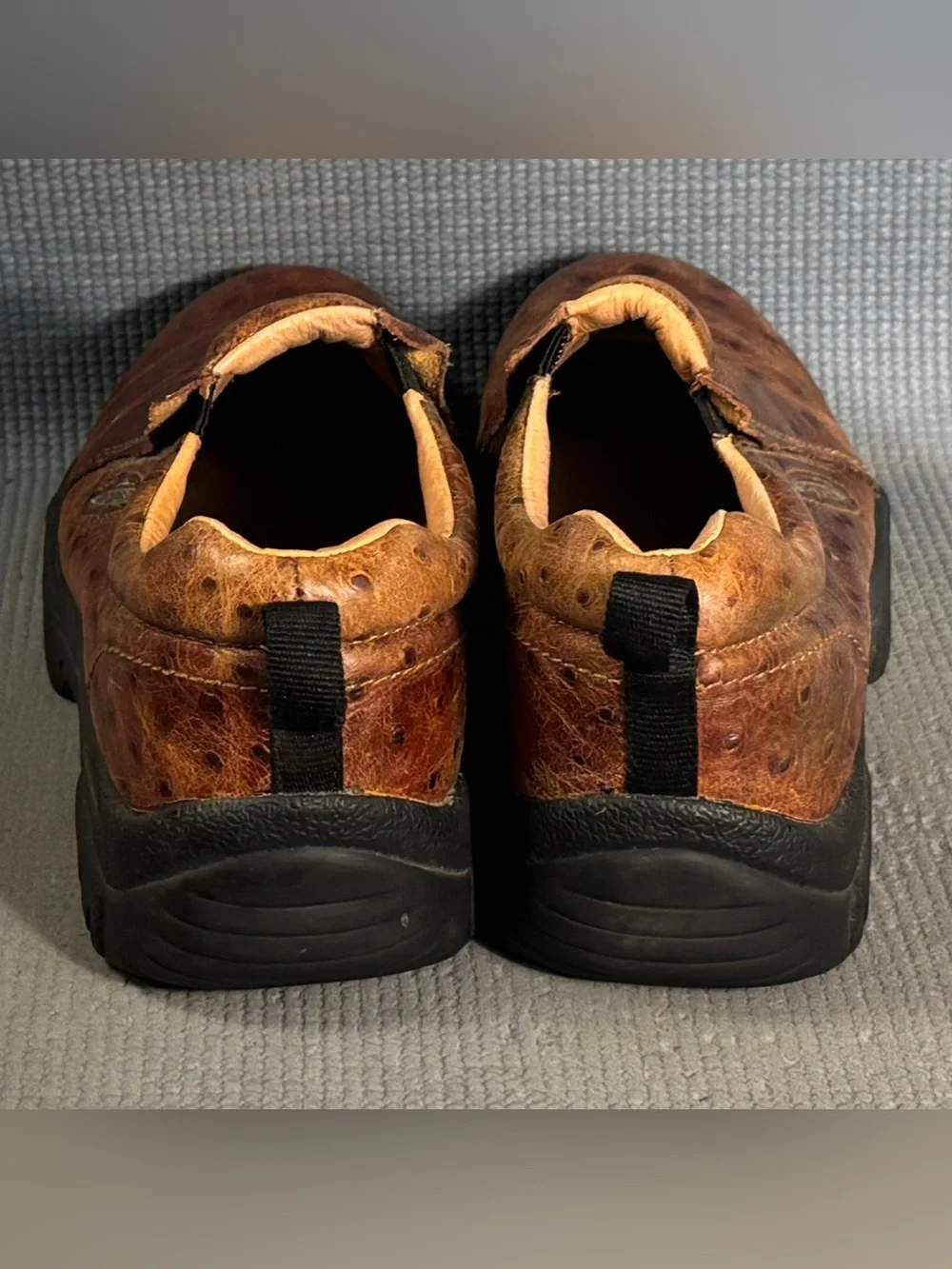 Roper Faux Ostrich Performance Slip On Brown Casual‎ Shoes Men’s Size 11